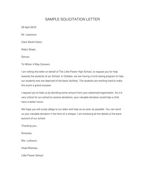 sample solicitation letter for singing contest