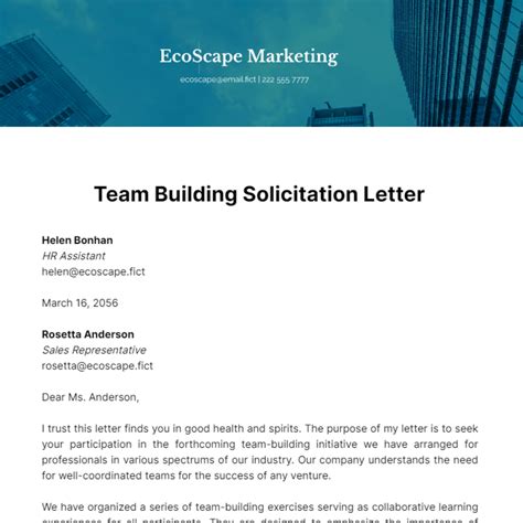 sample solicitation letter team building