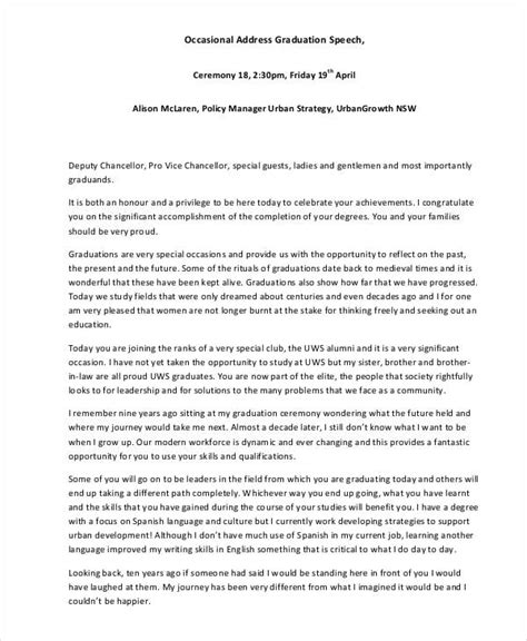 sample special occasion speech graduation