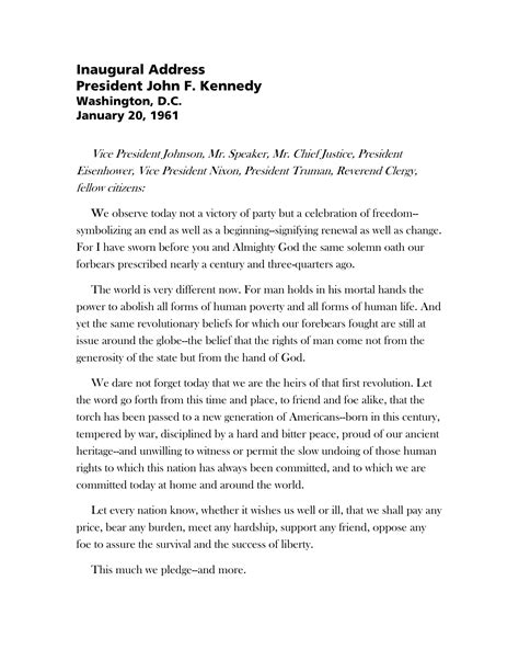 Sample Speech For Inauguration