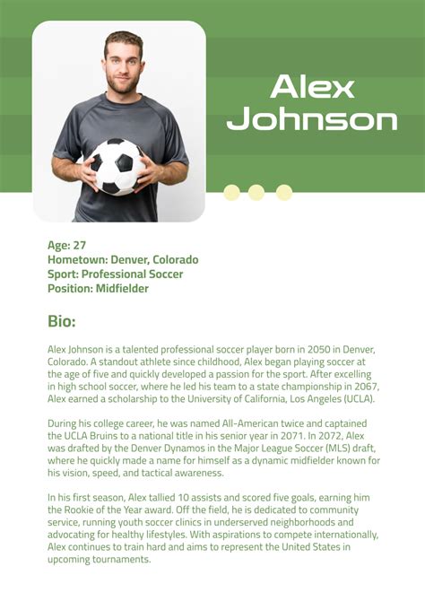 sample sports bio template