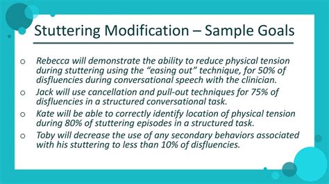 sample stuttering iep goals