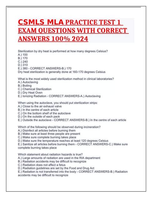 Sample Test For Csmls Bing Just Pdf