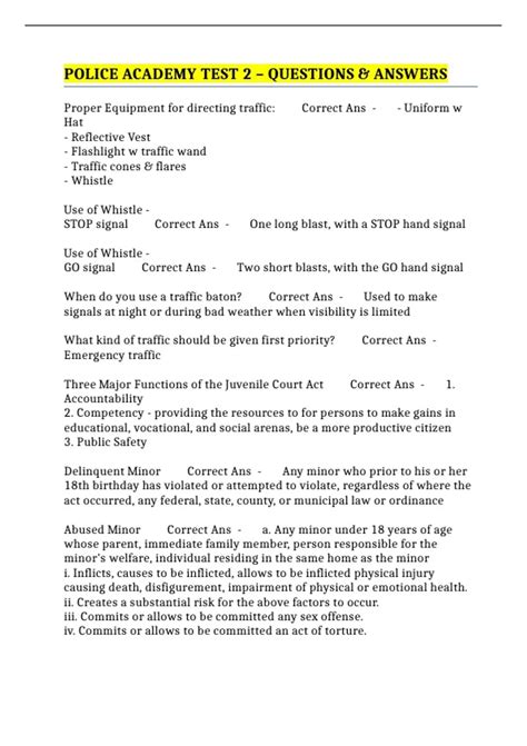Sample Test Questions For Police Records Clerk