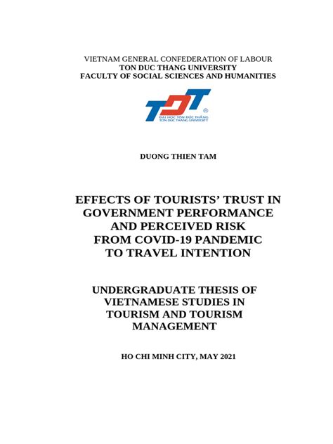 Sample Thesis On Tourism