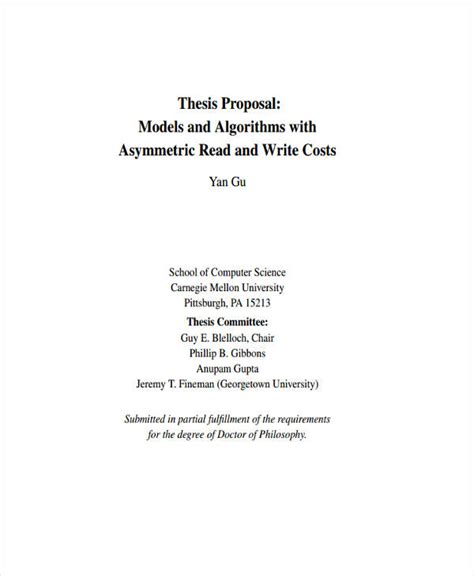 Sample Thesis Proposal For Computer Technology