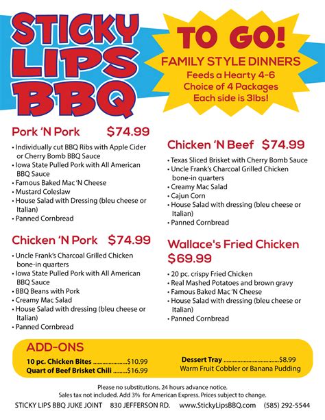 Sample Ticket Sticky Lips Pit Bbq