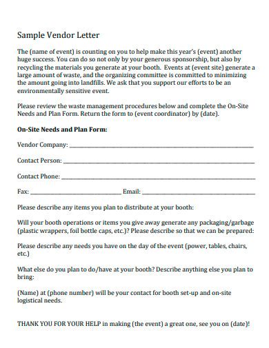 sample vendor letter green cities california