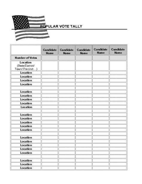 Sample Voting Tally Sheet