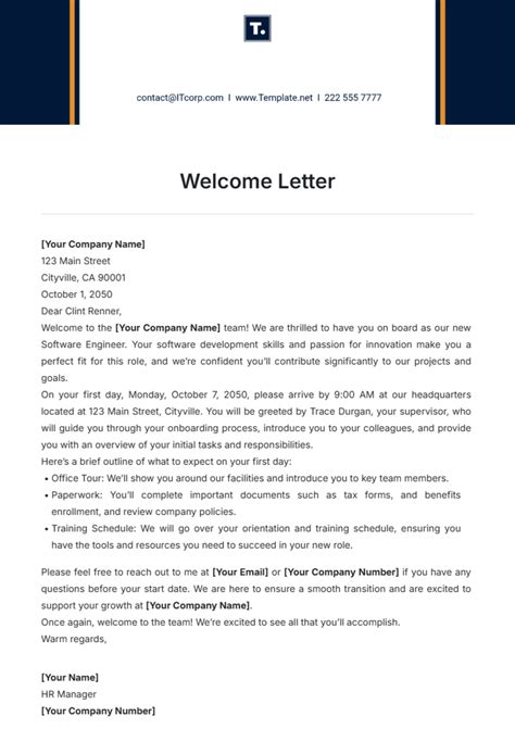 sample welcome letter to my new manager