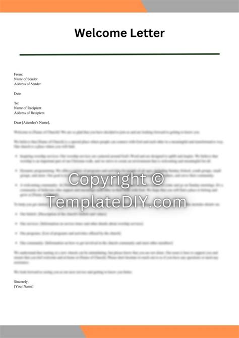 sample welcome letters new church member