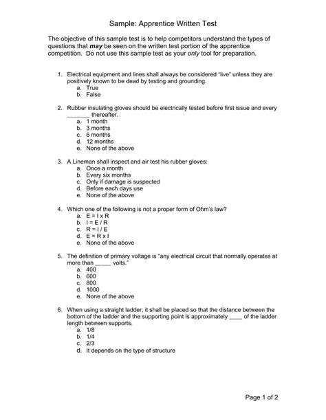 Sample Written Test For Administrativ