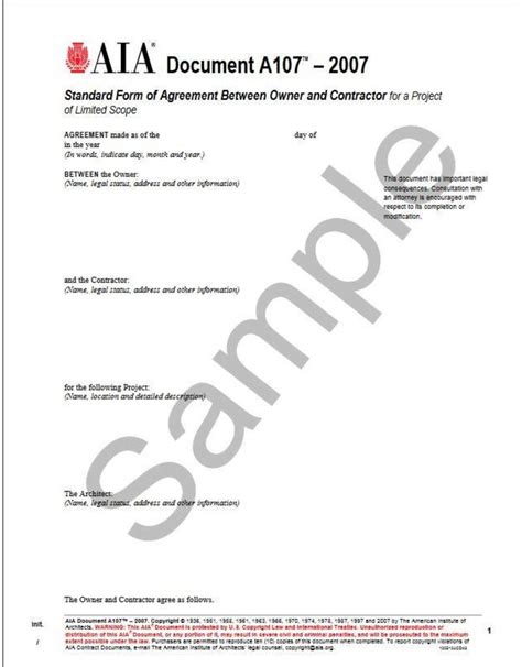 Full Download Sample Aia Document A107 