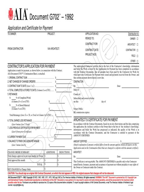 Read Online Sample Aia Document G702 