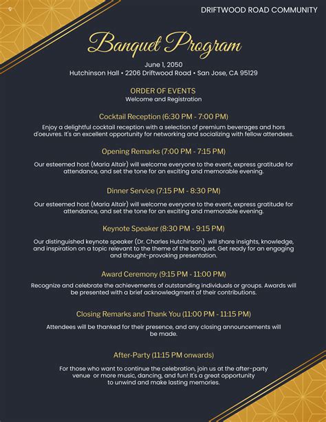 Full Download Sample Annual Awards Banquet Program Template 