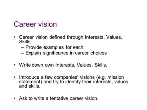 Full Download Sample Career Vision 