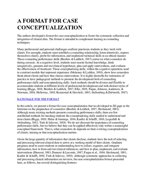 Download Sample Case Conceptualization Paper 