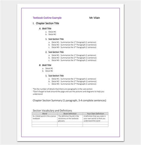 Read Online Sample Chapter Outline Format 