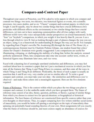 Download Sample Compare And Contrast Papers 
