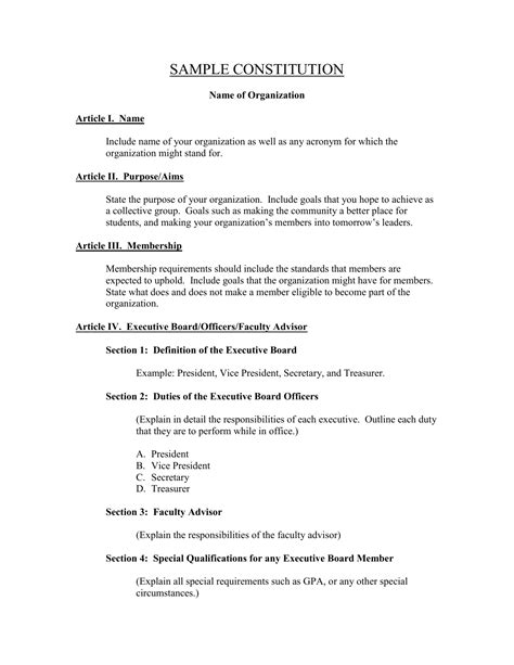 Download Sample Constitution Of The County Organizing Unit 