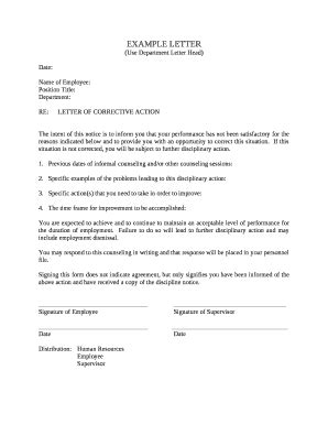 Full Download Sample Corrective Action Letter 