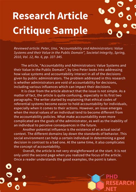 Read Sample Critique Research Paper 
