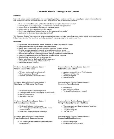 Full Download Sample Customer Service Training Program Outline Template 