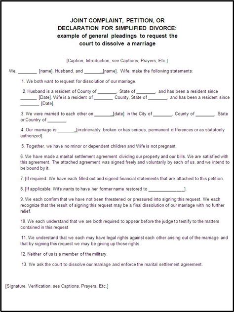 Download Sample Divorce Documents 