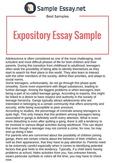 Download Sample Expository Essay Topics 