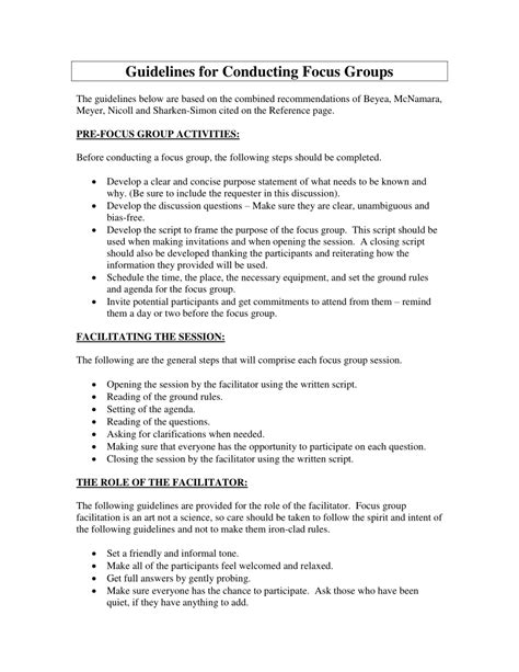 Read Sample Focus Group Guide 