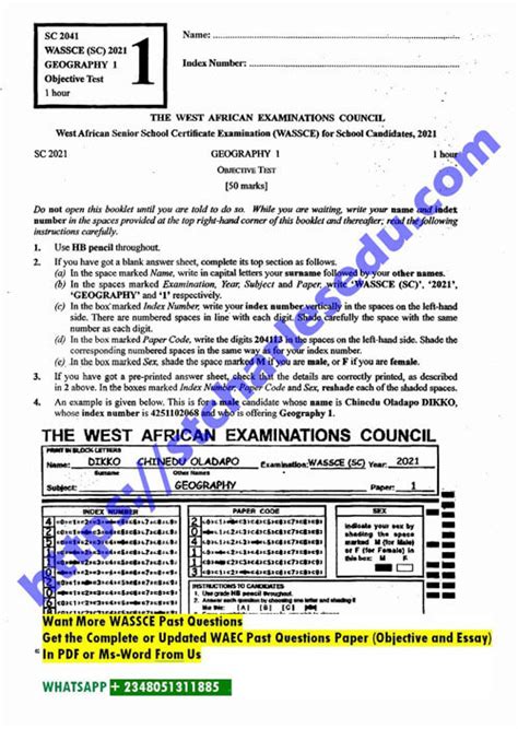 Download Sample Geography Question Paper 3 For Waec 2014 2015 