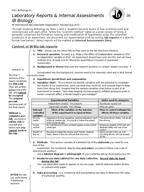 Read Online Sample Internal Assessment Unit 3 Experimenting To Solve 