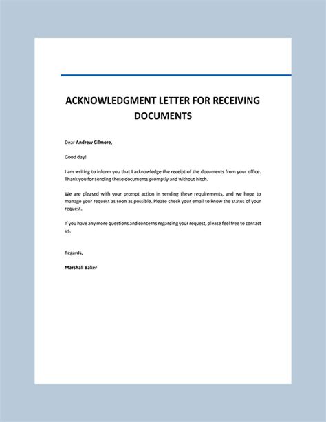Download Sample Letter For Receiving Documents 