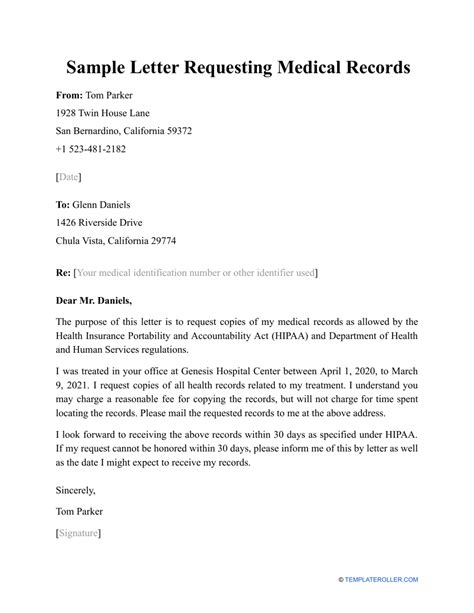 Full Download Sample Letter For Requesting Medical Documentation 