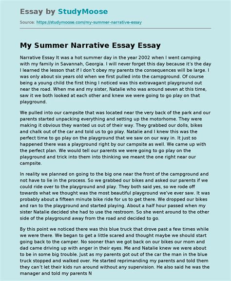 Full Download Sample Narrative Papers 