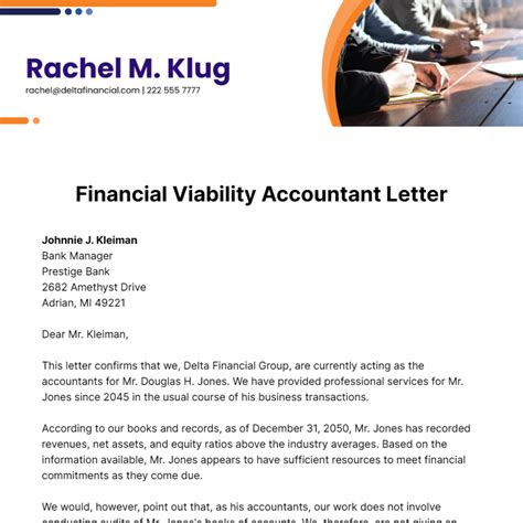 Full Download Sample Of Financial Viability Letter 