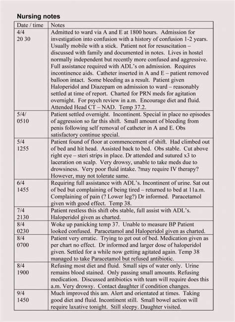 Read Online Sample Of Nursing Documentation 