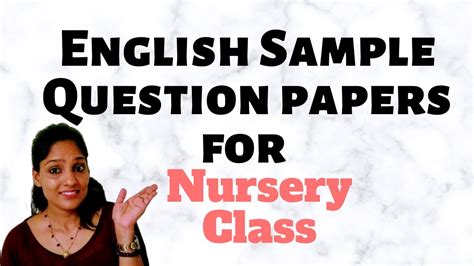 Download Sample Of Question Paper For Nursery 