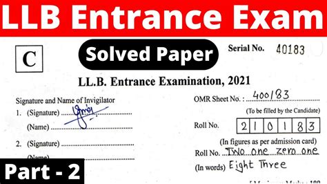 Full Download Sample Paper For Llb Entrance Exam 