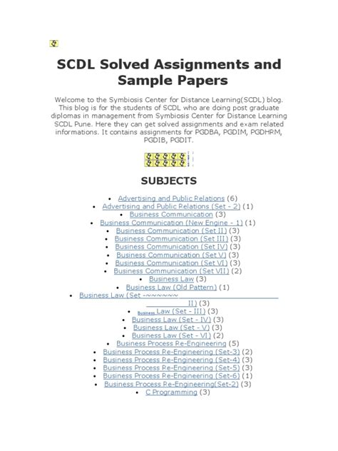 Download Sample Paper For Scdl 