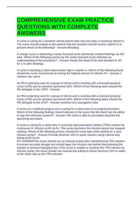 Read Sample Part A Comprehensive Exam Questions 