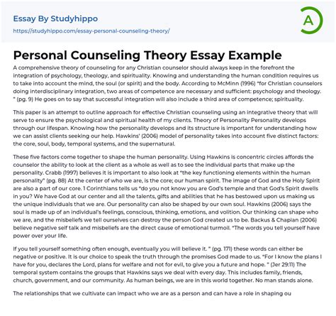 Read Online Sample Personal Theory Paper 