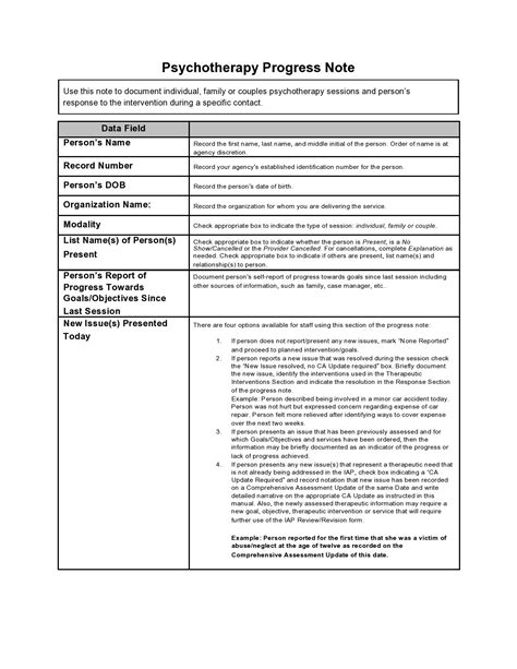 Download Sample Progress Notes For Individual Therapy 