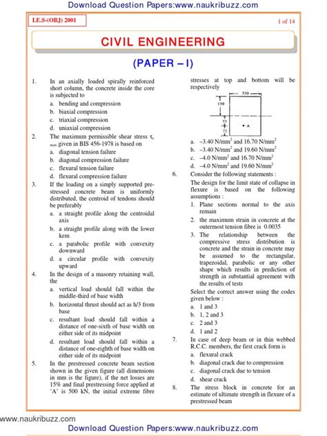 Read Online Sample Question Paper Civil Mechanic Structure 