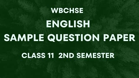 Read Online Sample Question Paper Second Semester 