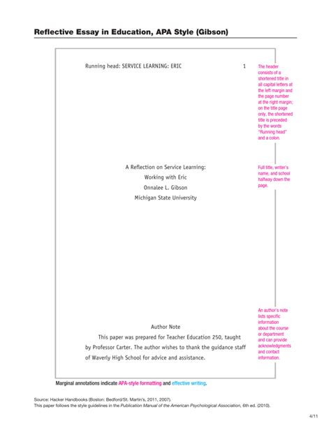 Full Download Sample Reflection Paper In Apa Format 
