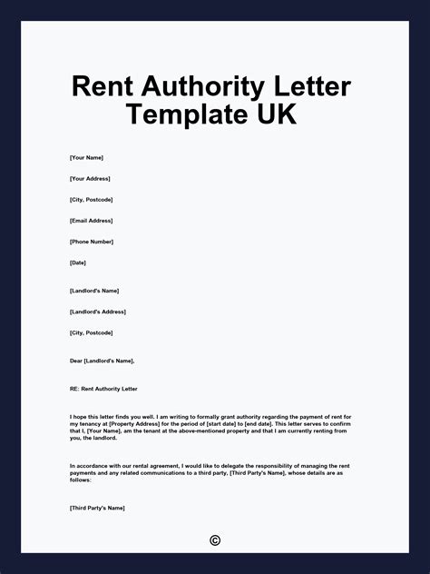 Read Sample Rent Authority Letter Uk 