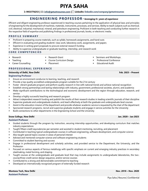 Full Download Sample Resume For Assistant Professor In Engineering College 