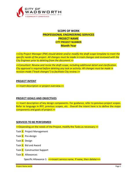 Read Sample Scope Of Work Document File Type Pdf 
