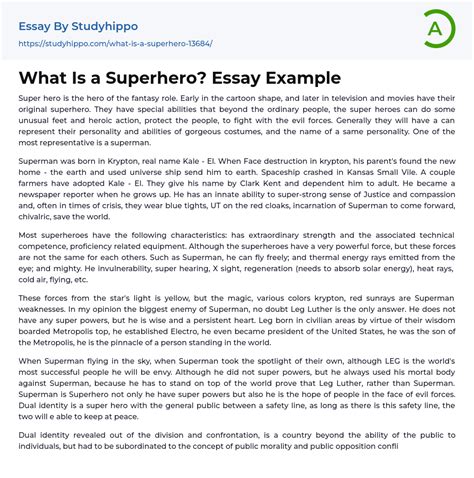 Download Sample Super Hero Paper 5Th Grade 